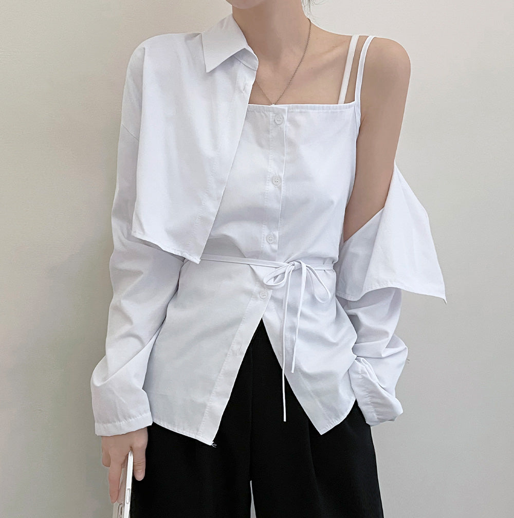 【SET】Bolero shirt+背心套裝