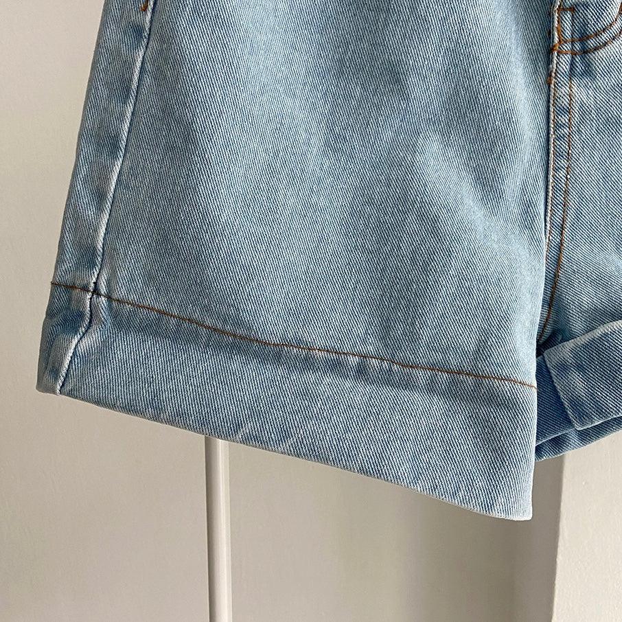 韓製卷邊牛仔短褲<KR>(S-L) - IKIMSTORE