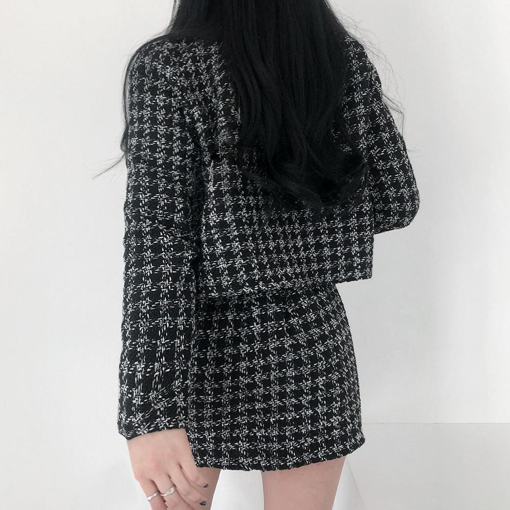 韓製氣質千鳥格紋套裝<KR> - IKIMSTORE
