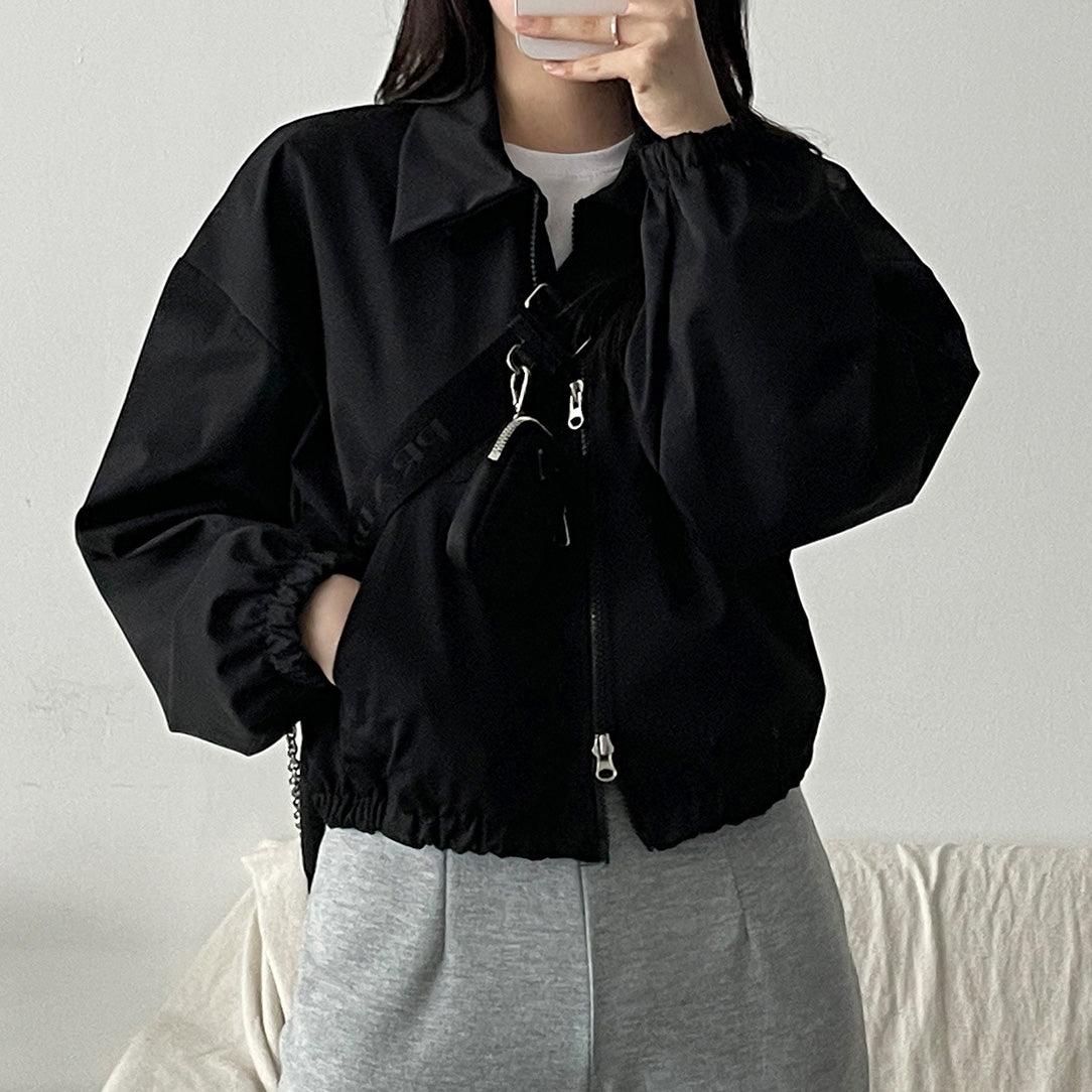 韓製雙向拉鍊翻領夾克外套<KR>(3color) - IKIMSTORE