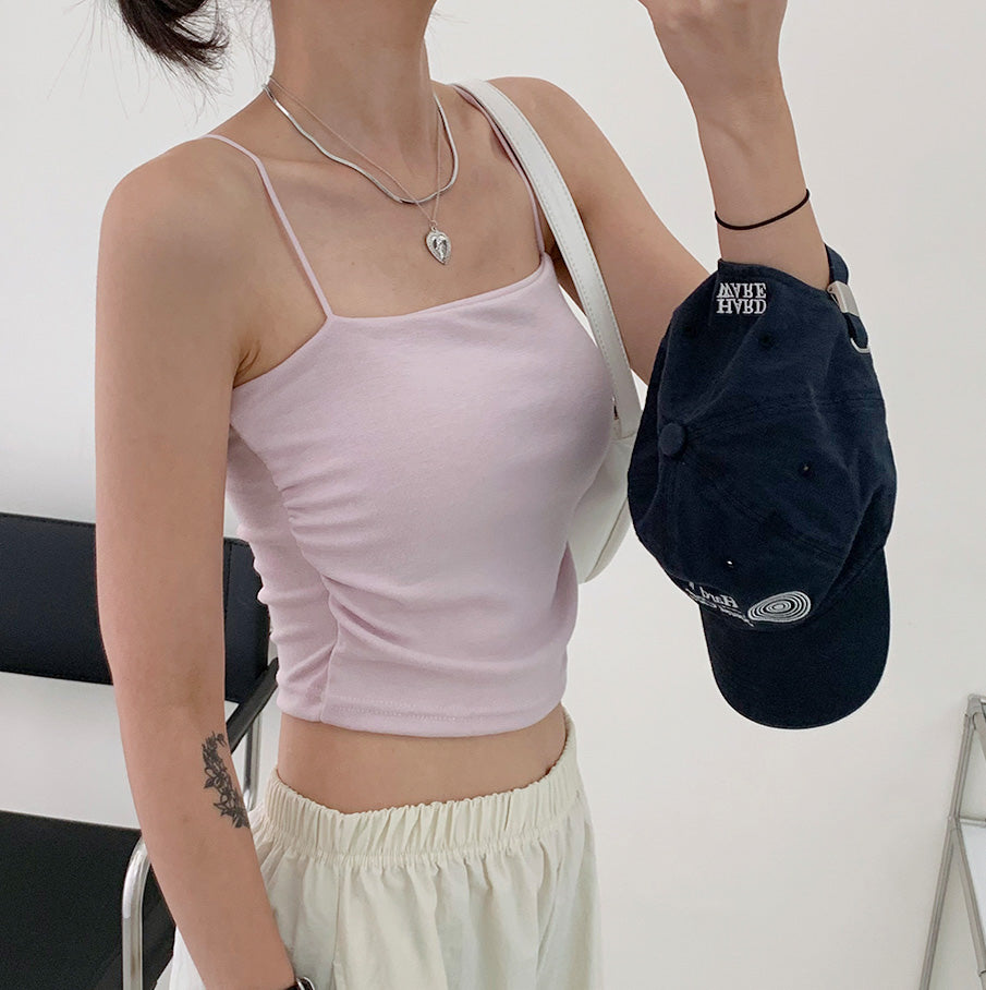 【2件起$139件✨/連Pad】韓製抽褶方領Bra Top