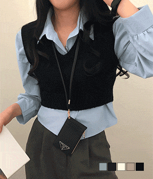 韓製收腰短款針織背心<KR>(6color) - IKIMSTORE