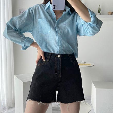 ☀️夏日必入韓製不修邊牛仔短褲<KR> - IKIMSTORE