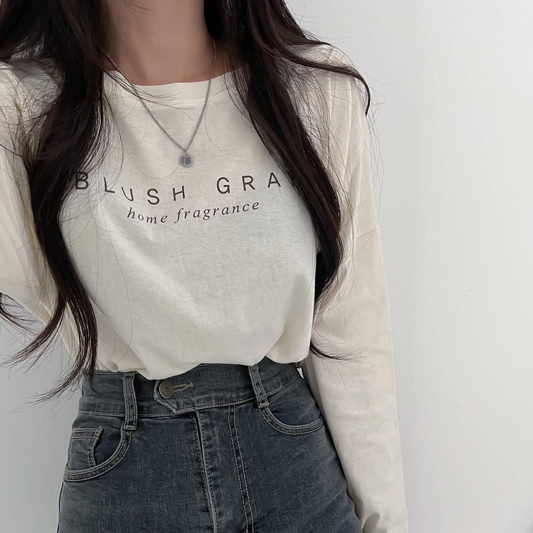 韓製Blush Gray長袖T恤<KR> - IKIMSTORE