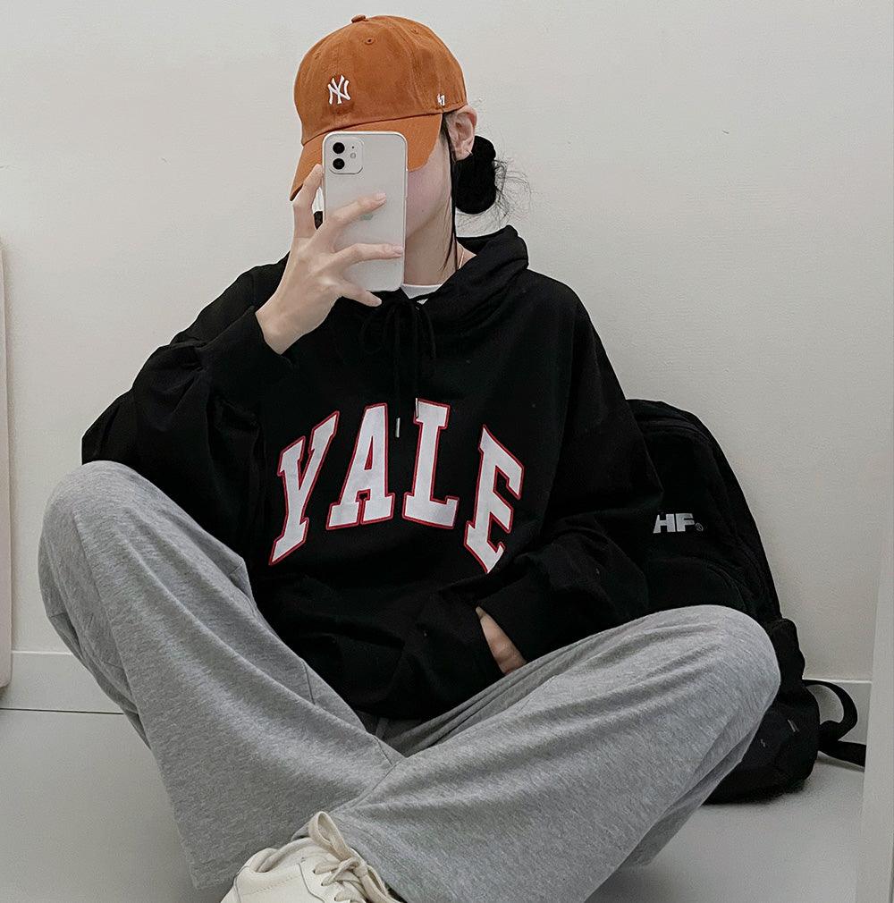 【春季新品】Yale字母印花連帽衛衣(3color) - IKIMSTORE