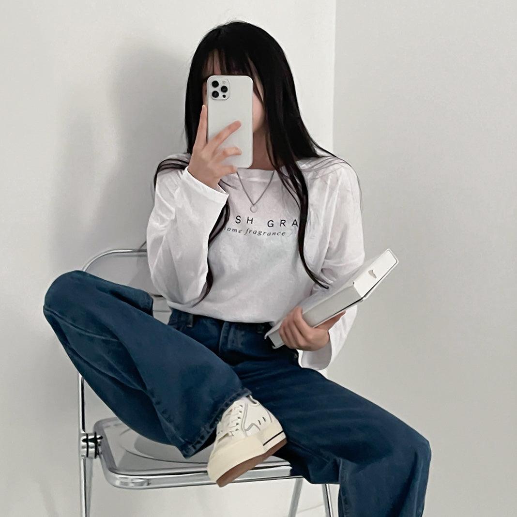 韓製Blush Gray長袖T恤<KR> - IKIMSTORE