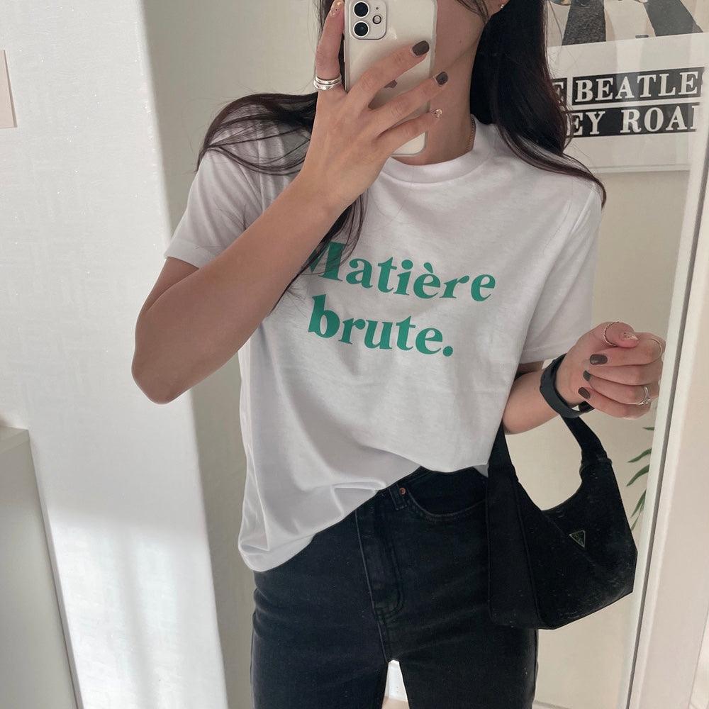 Matière brute.字母短袖T恤<KR> - IKIMSTORE