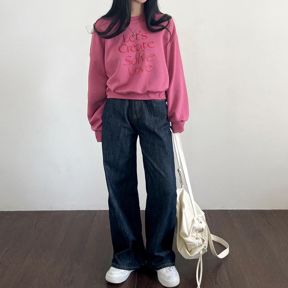韓製Love刻字印花衛衣<KR> - IKIMSTORE