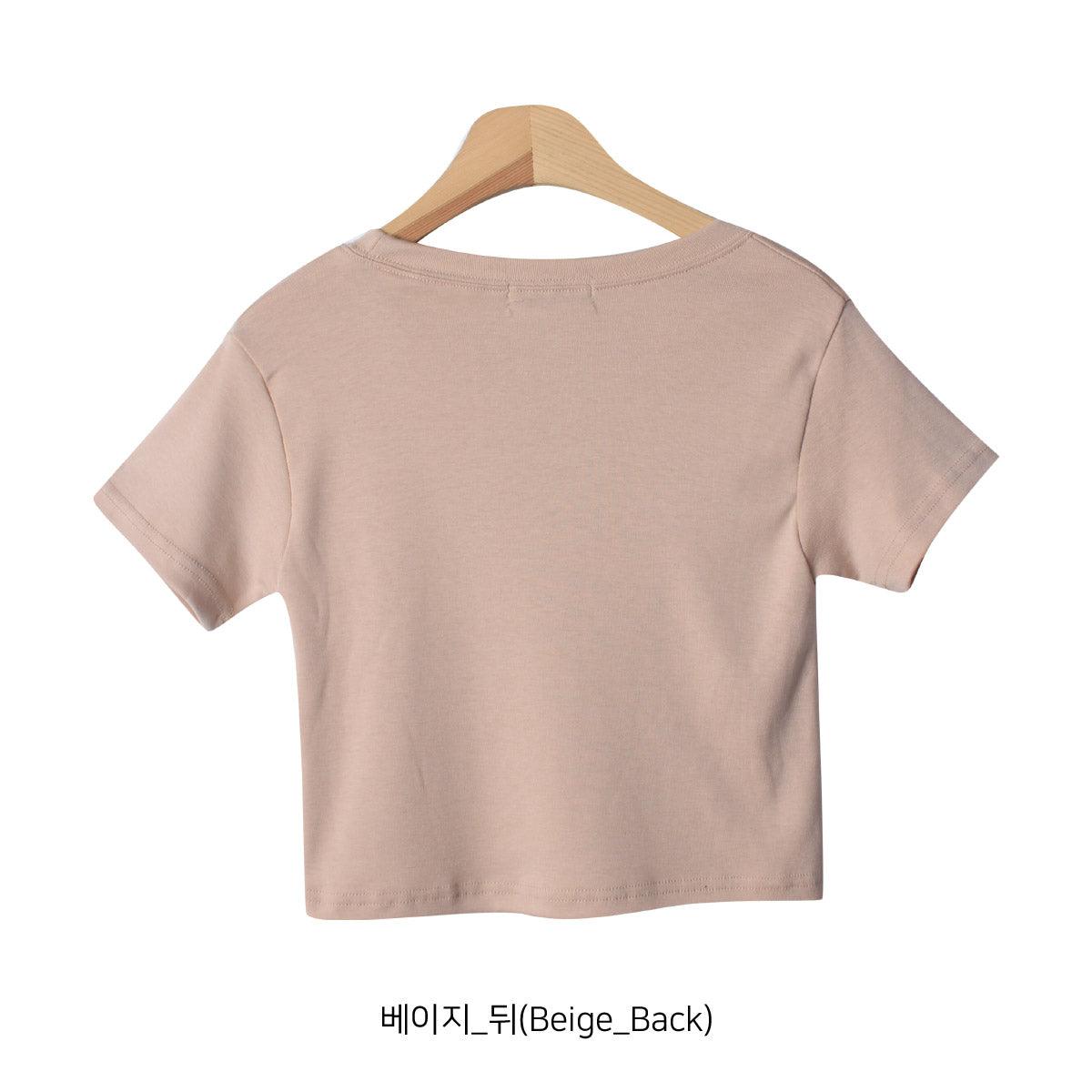 韓製日常棉質crop tee<KR> - IKIMSTORE