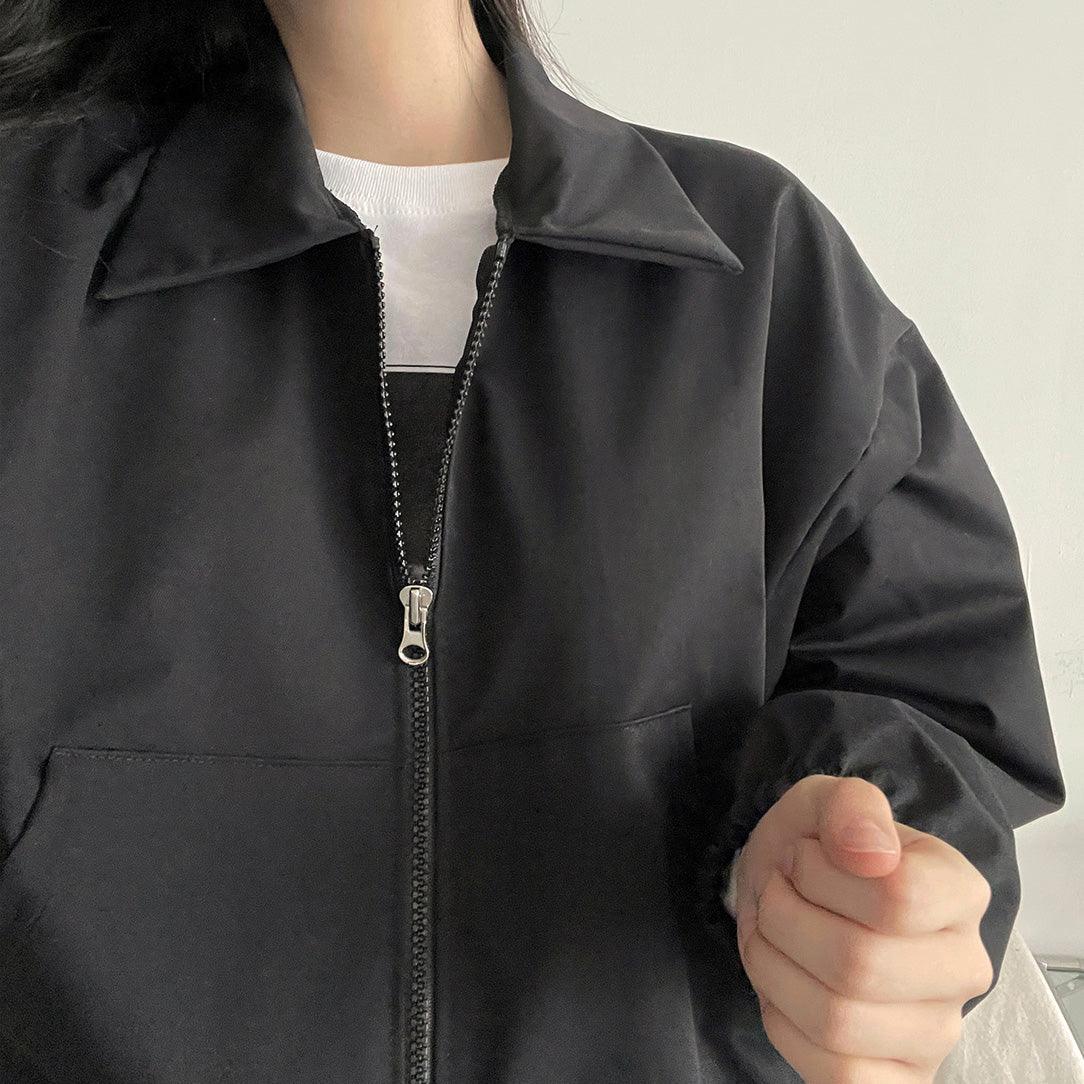 韓製雙向拉鍊翻領夾克外套<KR>(3color) - IKIMSTORE