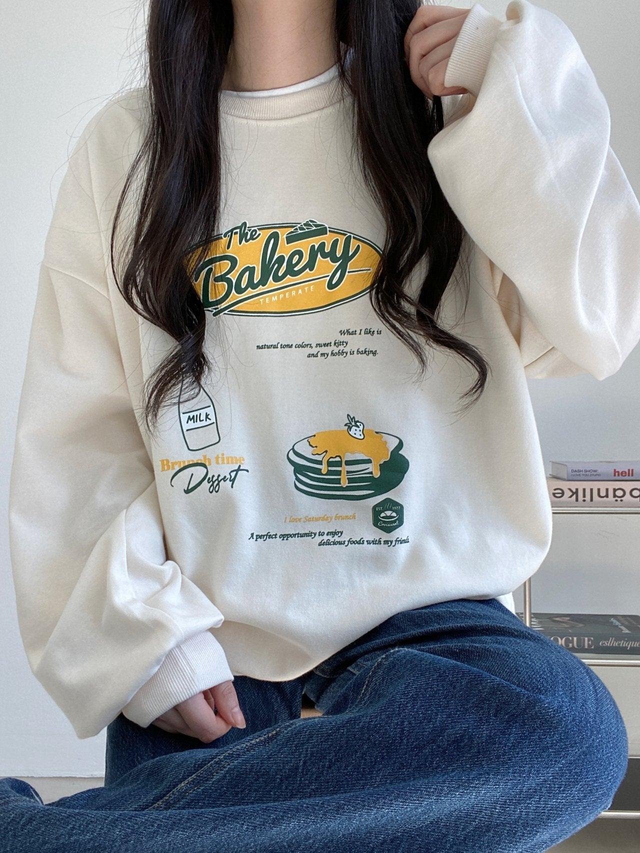 Bakery手繪風衛衣 3色入 <KR> - ikimstore