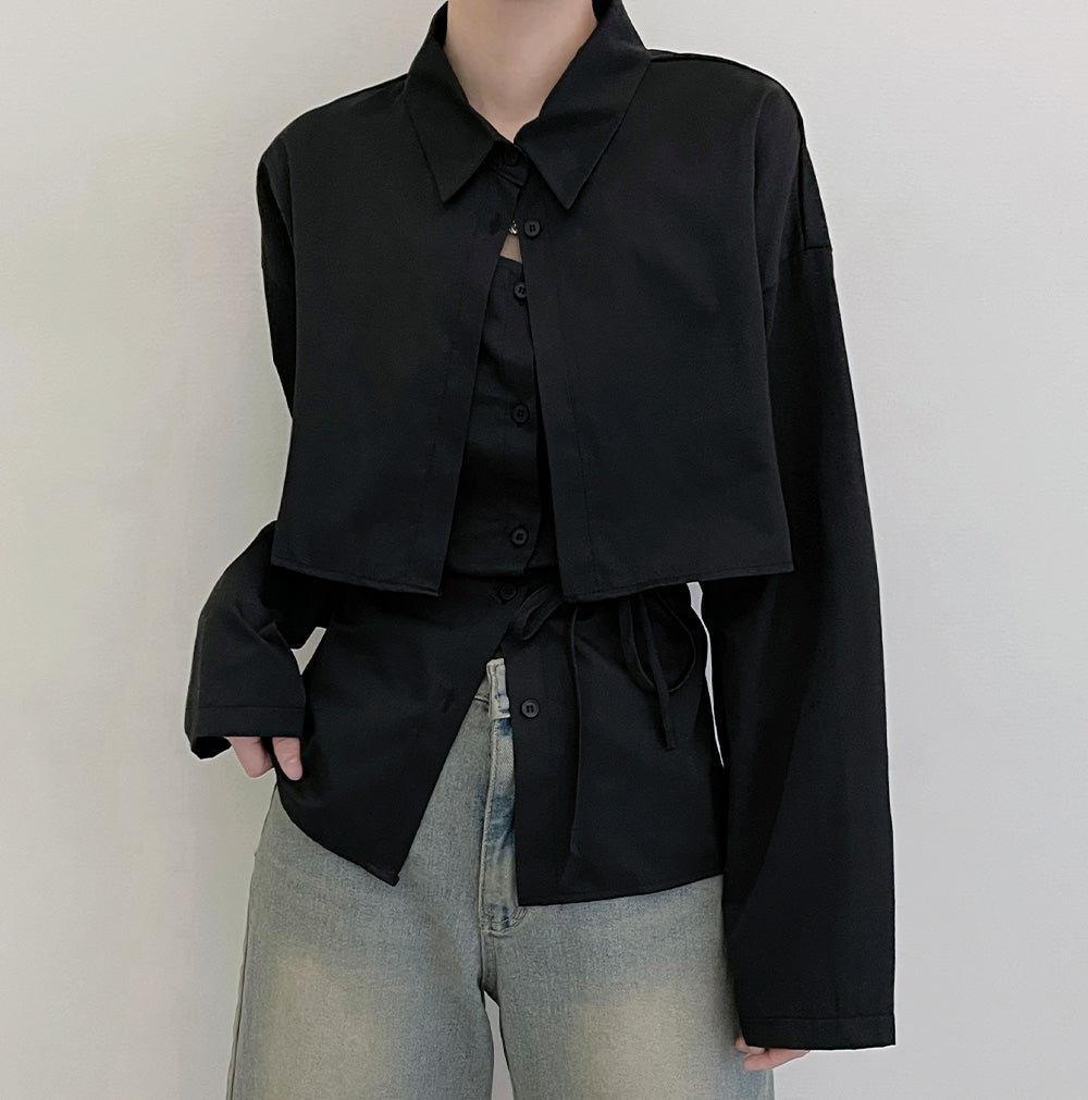 【SET】Bolero shirt+背心套裝