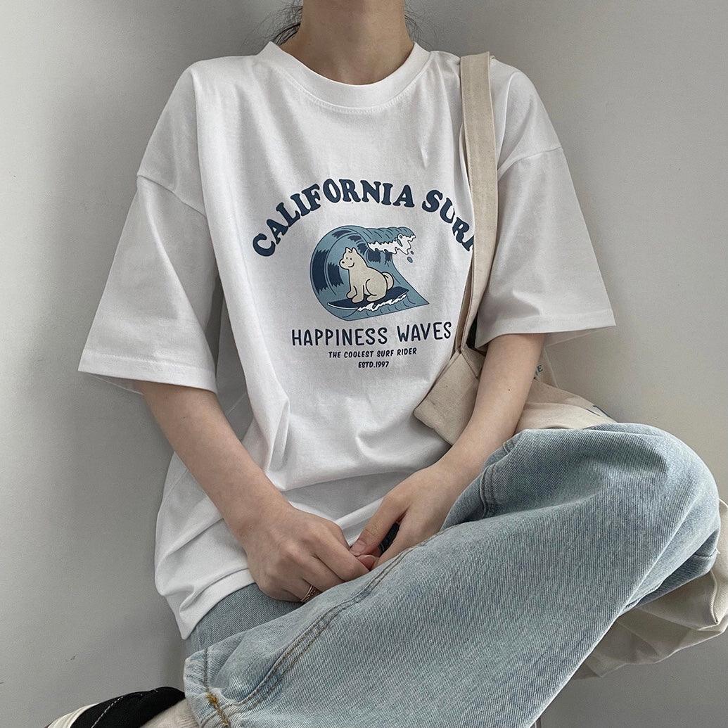 【現貨黑】 California滑浪犬短袖T恤<KR> - IKIMSTORE