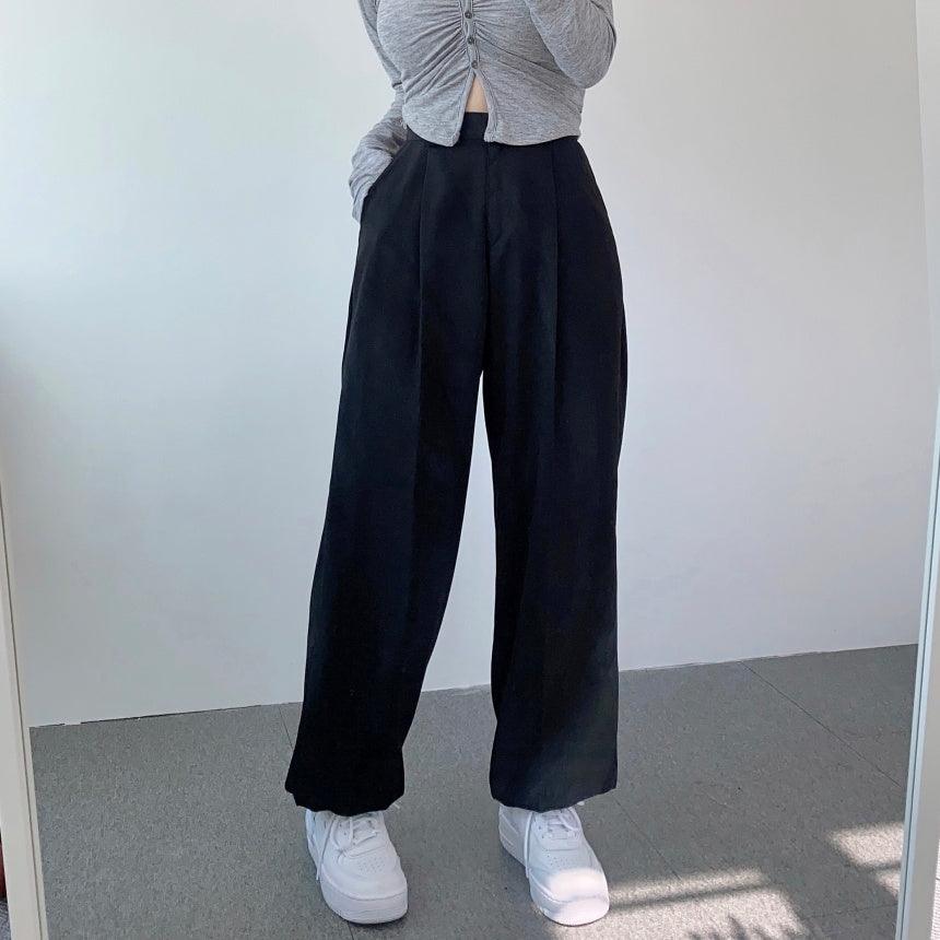 (兩穿!休閒/慢跑褲)束腳抽繩休閒闊褲<KR>(S-L) - IKIMSTORE
