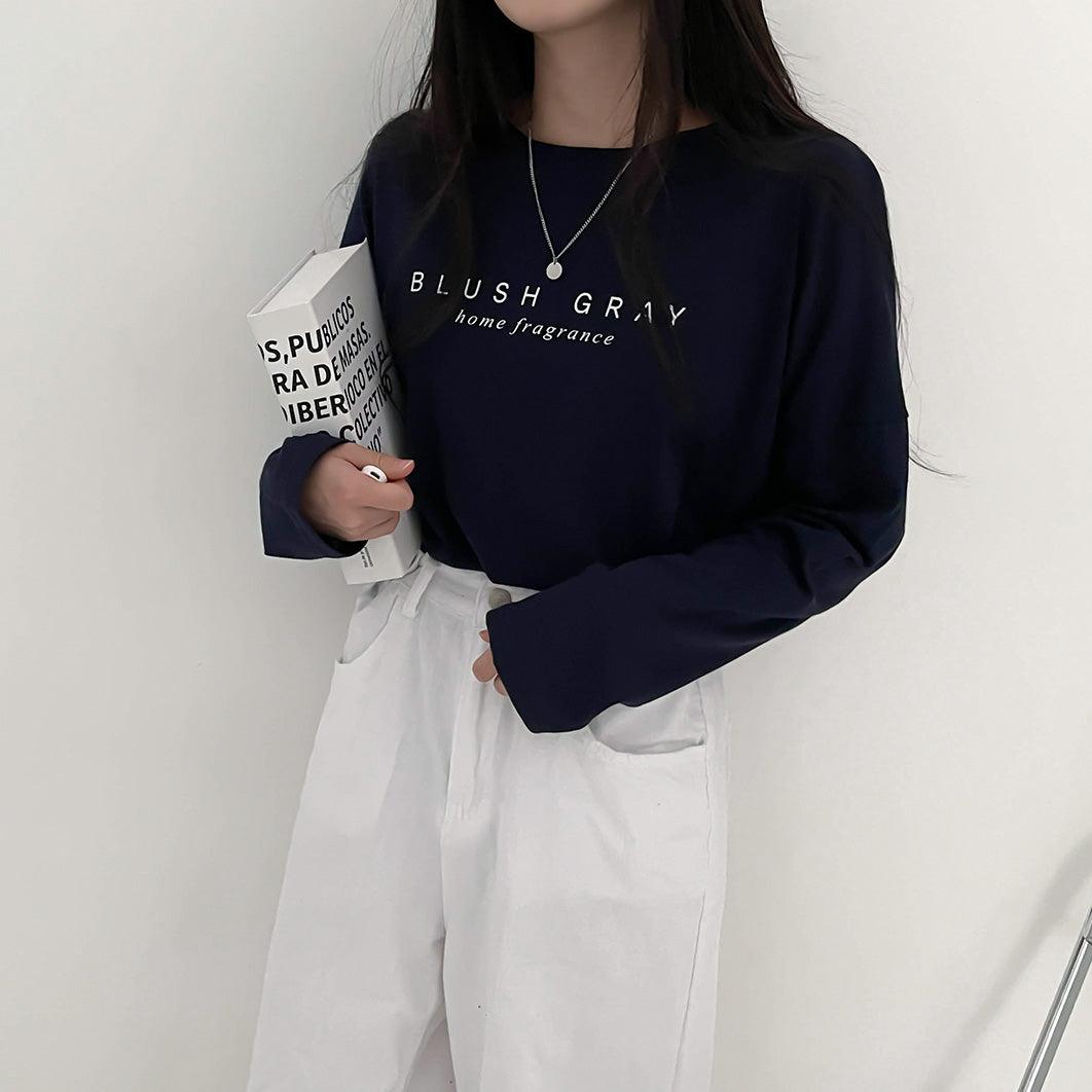 韓製Blush Gray長袖T恤<KR> - IKIMSTORE