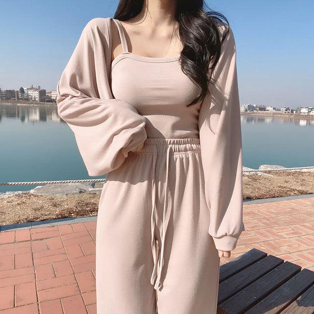懶人套裝♡ 法式優雅休閒三件套<KR> - IKIMSTORE