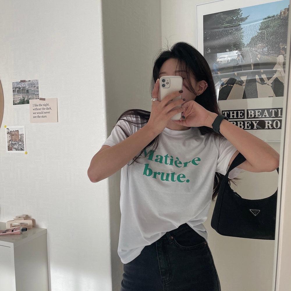 Matière brute.字母短袖T恤<KR> - IKIMSTORE