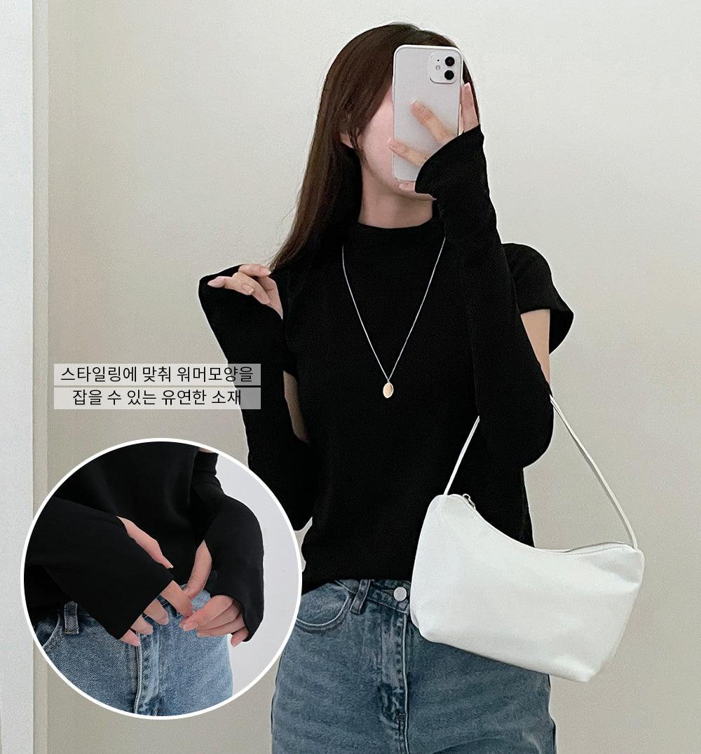 【set】韓製高領T恤+手袖套裝<KR> - IKIMSTORE
