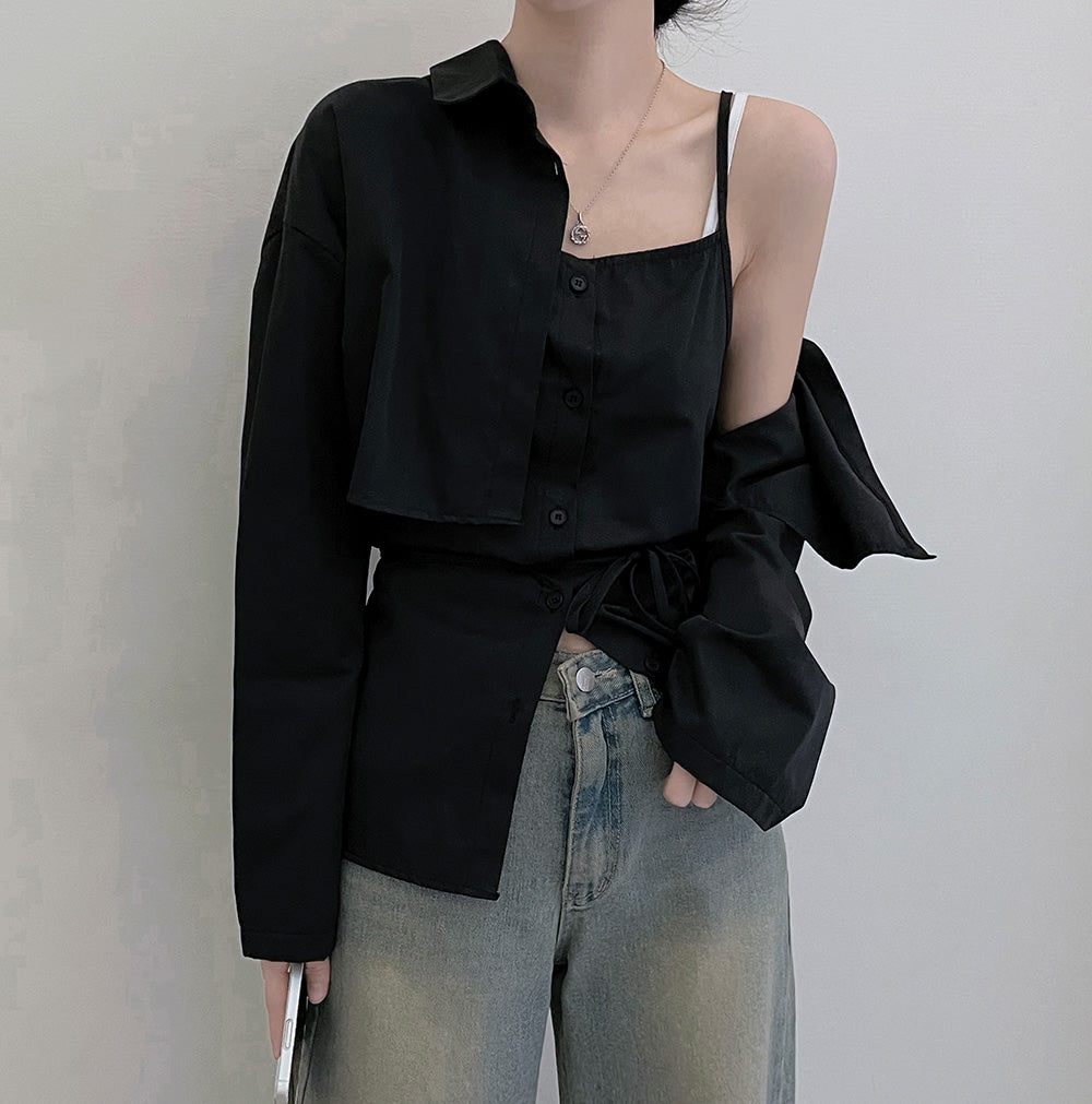 【SET】Bolero shirt+背心套裝