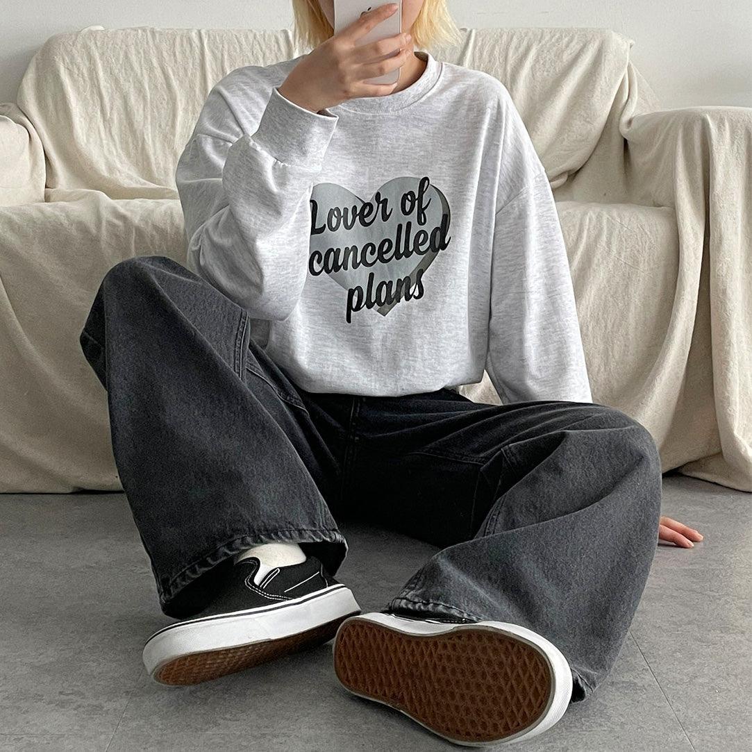 💛韓製Heart圖案短款衛衣T<KR> - IKIMSTORE