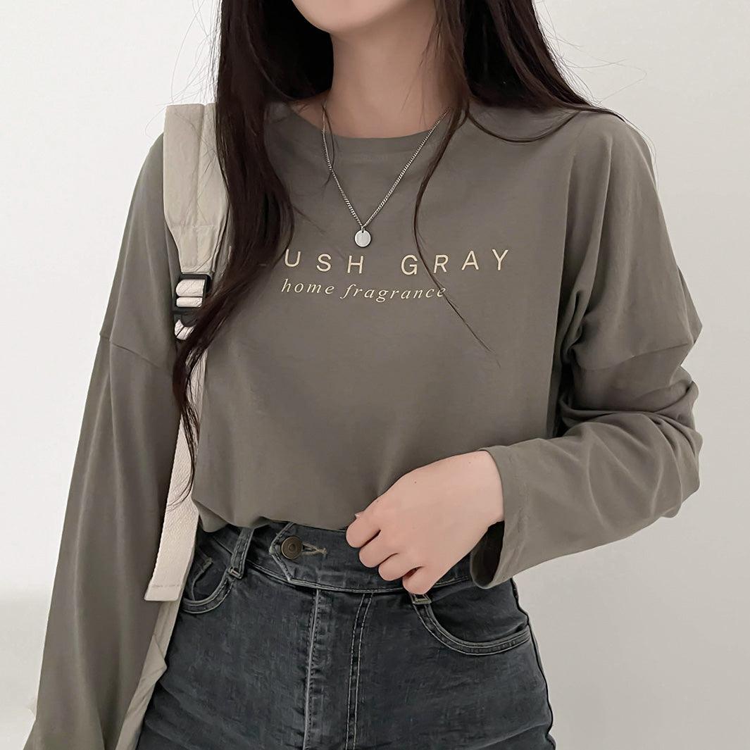 韓製Blush Gray長袖T恤<KR> - IKIMSTORE