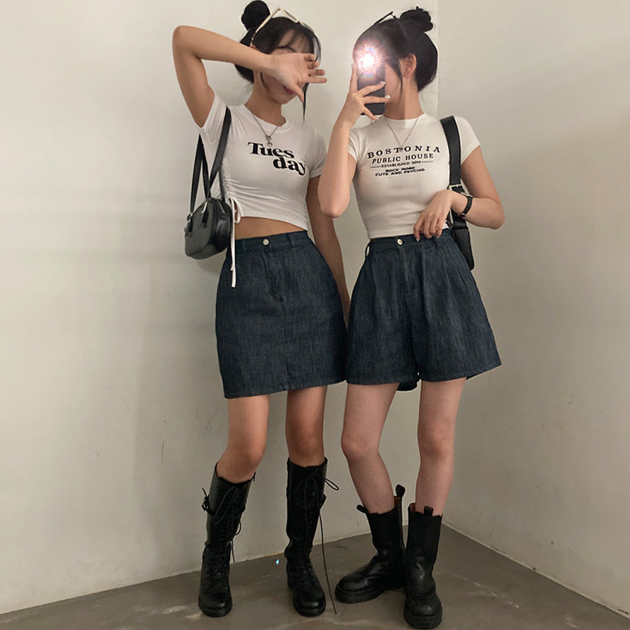 【薄款🍨/後鬆緊腰】🇰🇷韓製原色牛仔短褲&牛仔短裙(S-2XL)