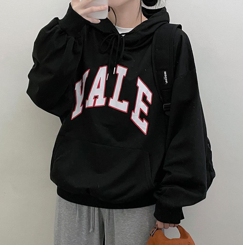 【春季新品】Yale字母印花連帽衛衣(3color) - IKIMSTORE