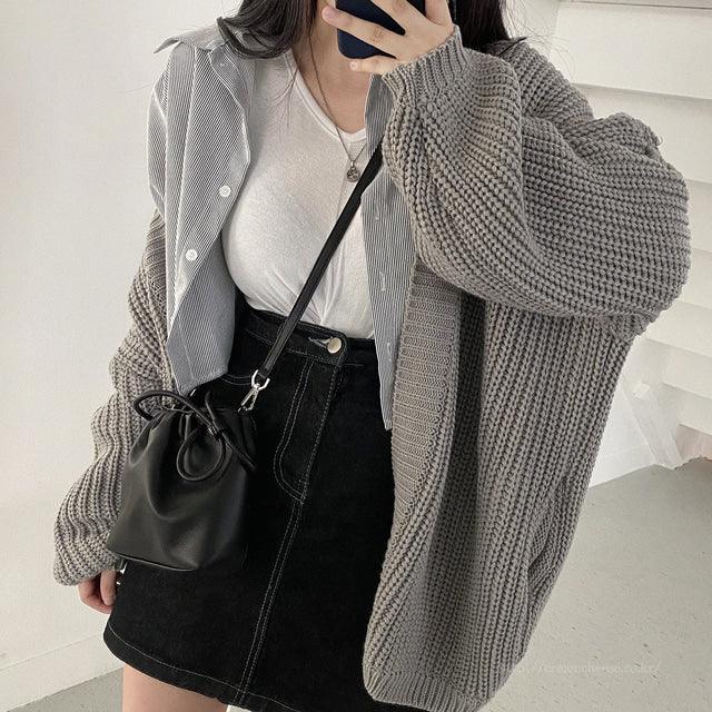 簡約明線牛仔裙<KR> - IKIMSTORE