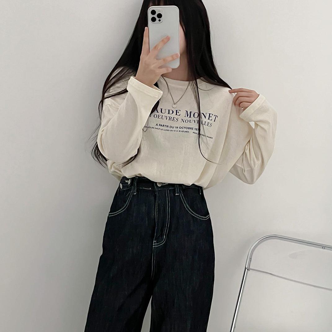 🇰🇷韓製Claude印字長袖T恤<KR> - IKIMSTORE