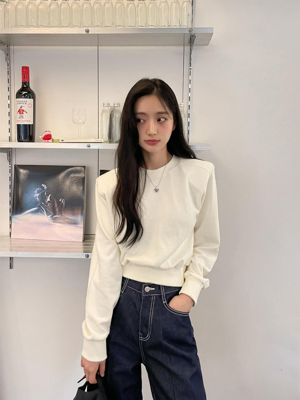 【現貨黑M】明線闊腳牛仔褲 <KR> (S-L) - IKIMSTORE