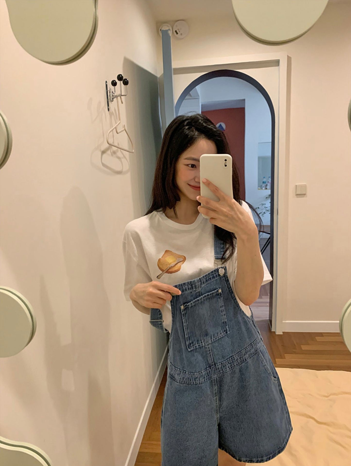 復古牛仔背帶短褲