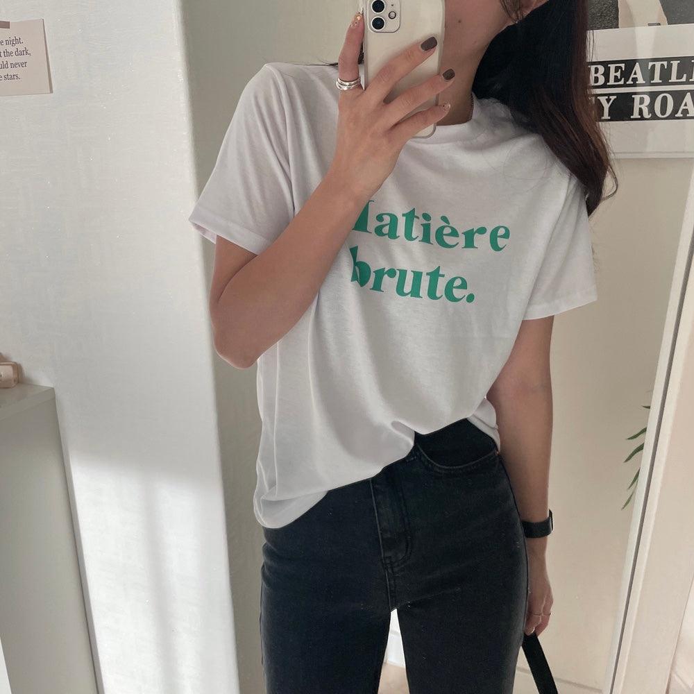 Matière brute.字母短袖T恤<KR> - IKIMSTORE