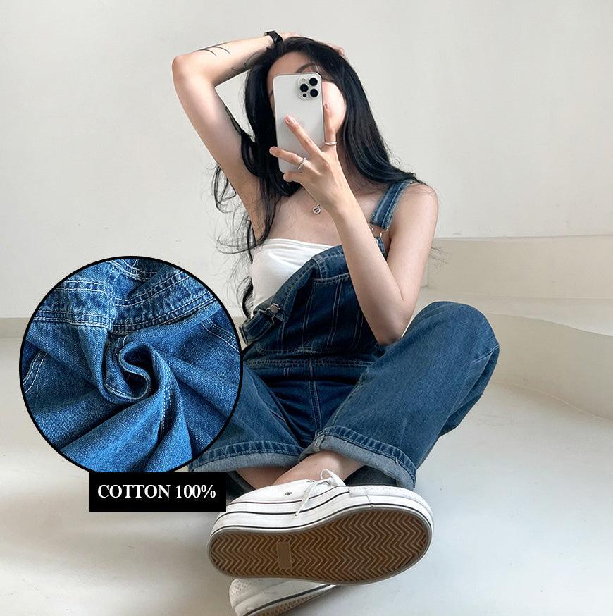 Vintage復古牛仔背帶褲(S-XL) - IKIMSTORE