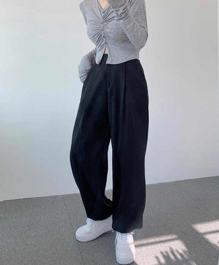 (兩穿!休閒/慢跑褲)束腳抽繩休閒闊褲<KR>(S-L) - IKIMSTORE