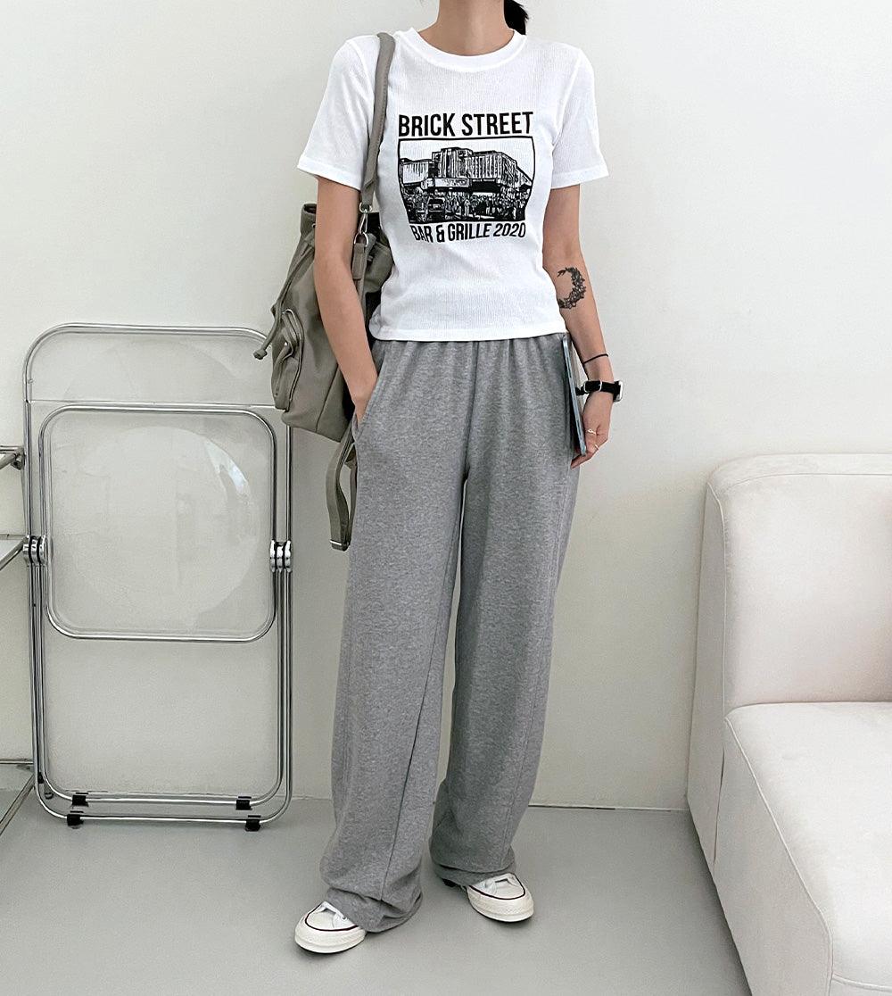 韓製Street羅紋短袖T恤<KR> - IKIMSTORE