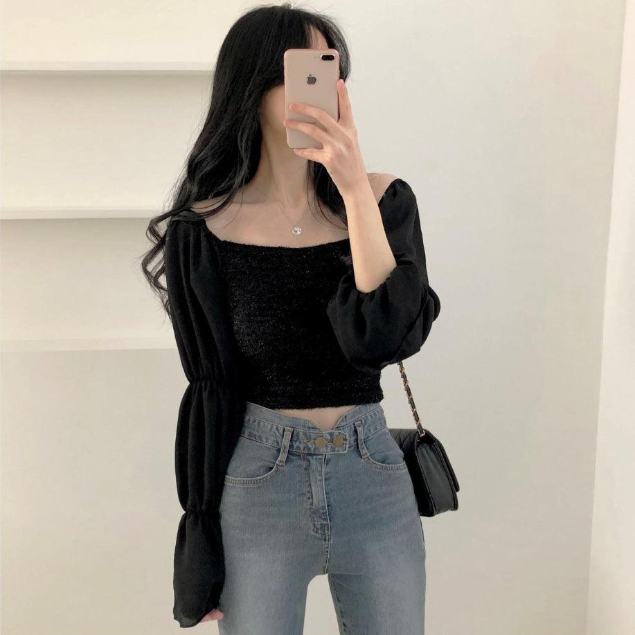 【🍷約會Look/可露肩!】Jasmine Puff Blouse<KR> - IKIMSTORE