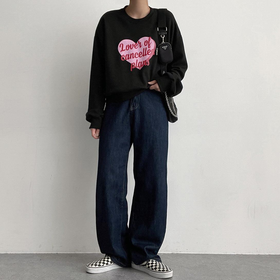 💛韓製Heart圖案短款衛衣T<KR> - IKIMSTORE