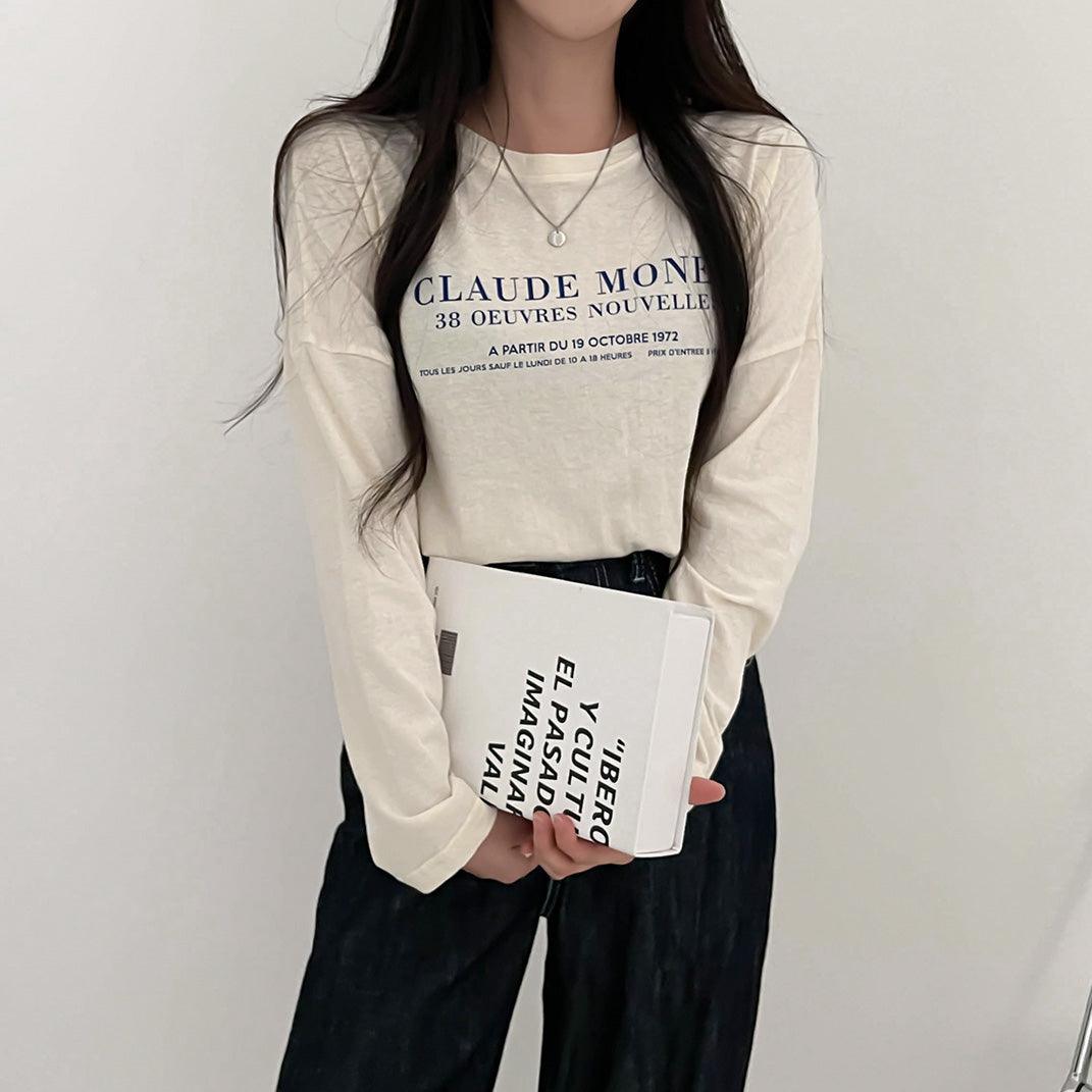 🇰🇷韓製Claude印字長袖T恤<KR> - IKIMSTORE