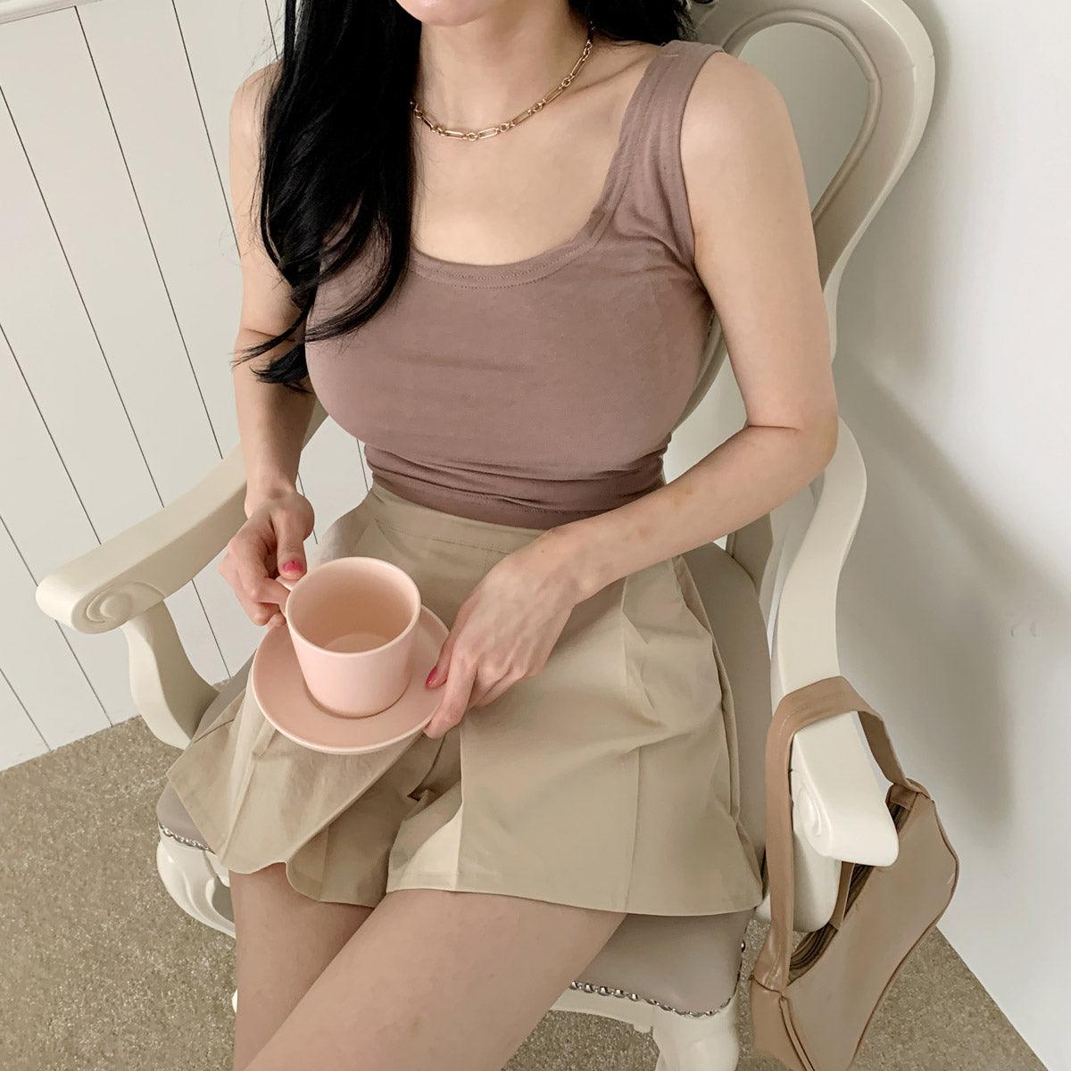 收副乳U領薄款背心<KR> - IKIMSTORE