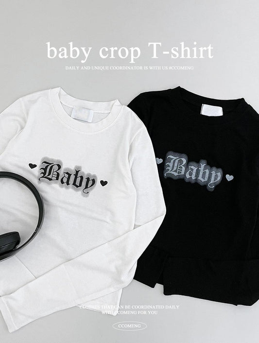 韓製Baby短款長袖T恤<KR> - IKIMSTORE