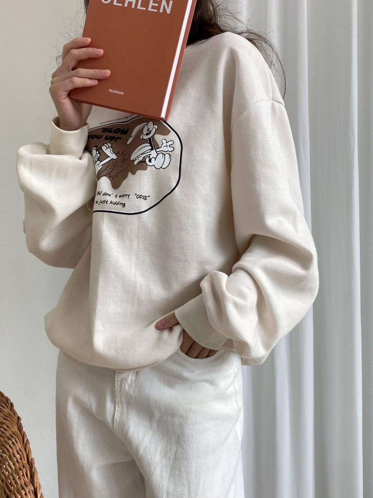 加菲貓卡通衛衣 3色入 <KR> - ikimstore