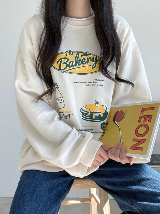 Bakery手繪風衛衣 3色入 <KR> - ikimstore
