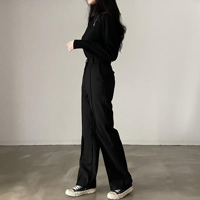 (含羊毛)摺線闊西褲 <KR> - IKIMSTORE