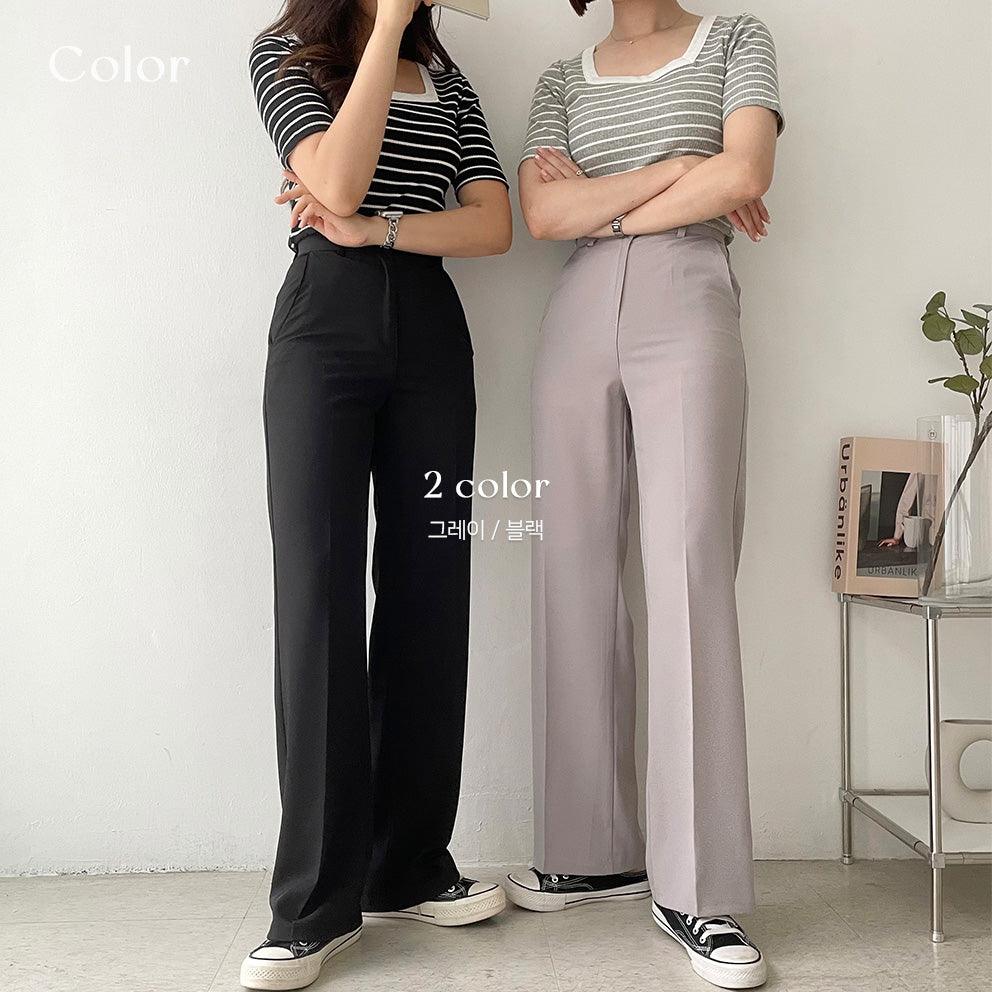 【三種長度】韓製直筒西裝寬褲<KR>(S~2XL) - IKIMSTORE
