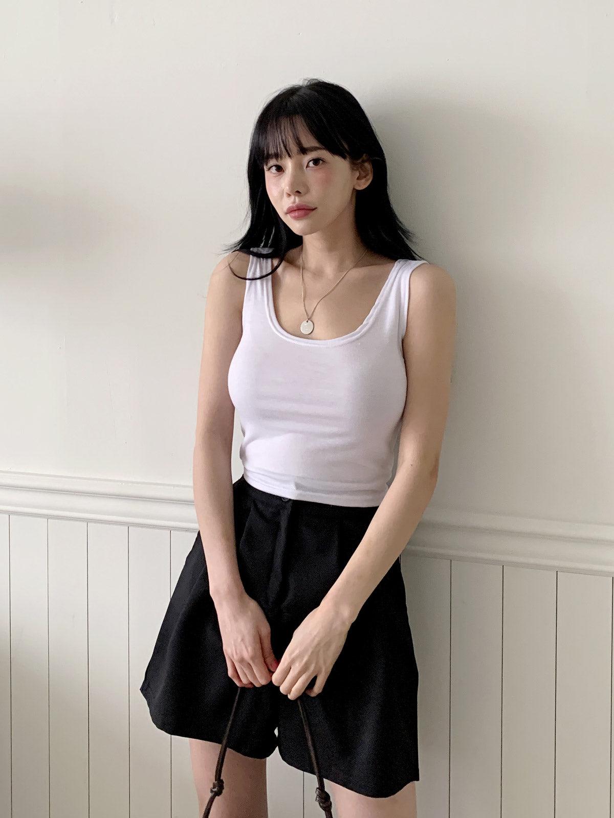 收副乳U領薄款背心<KR> - IKIMSTORE