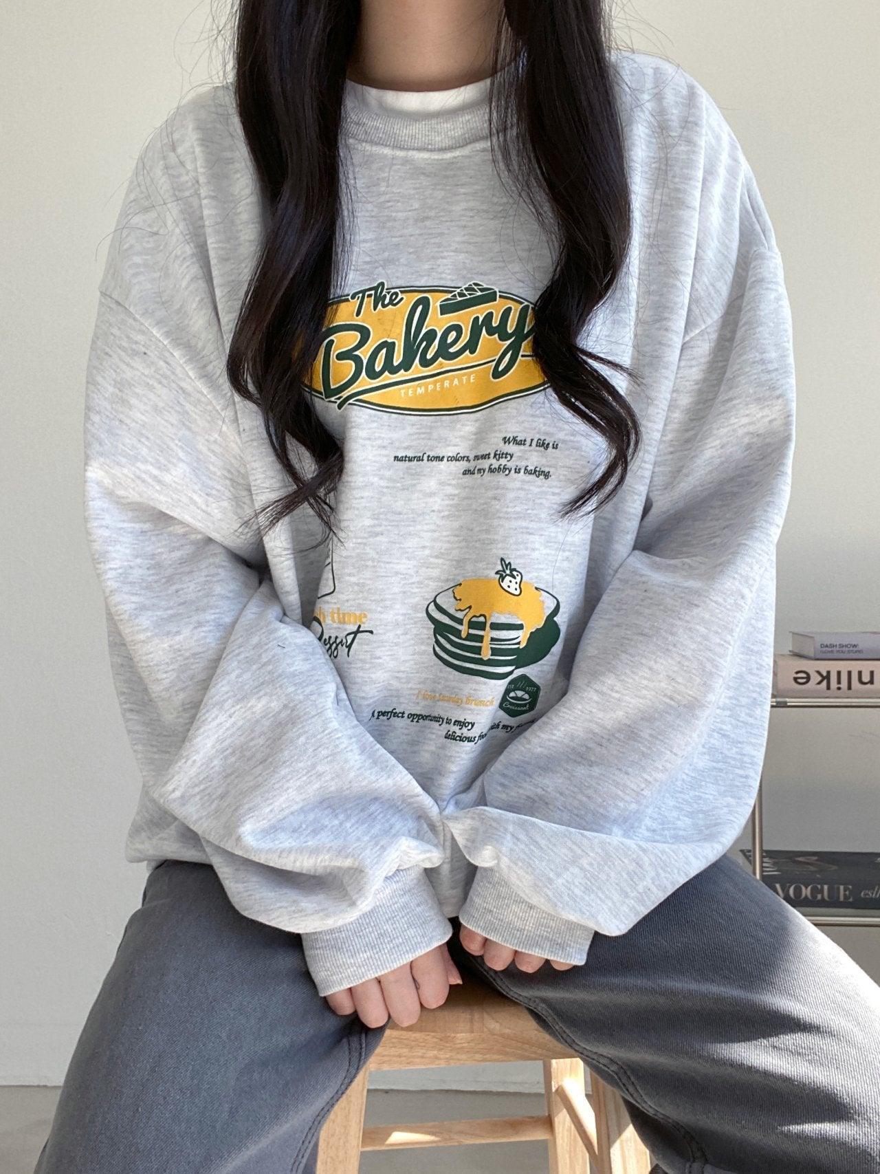 Bakery手繪風衛衣 3色入 <KR> - ikimstore