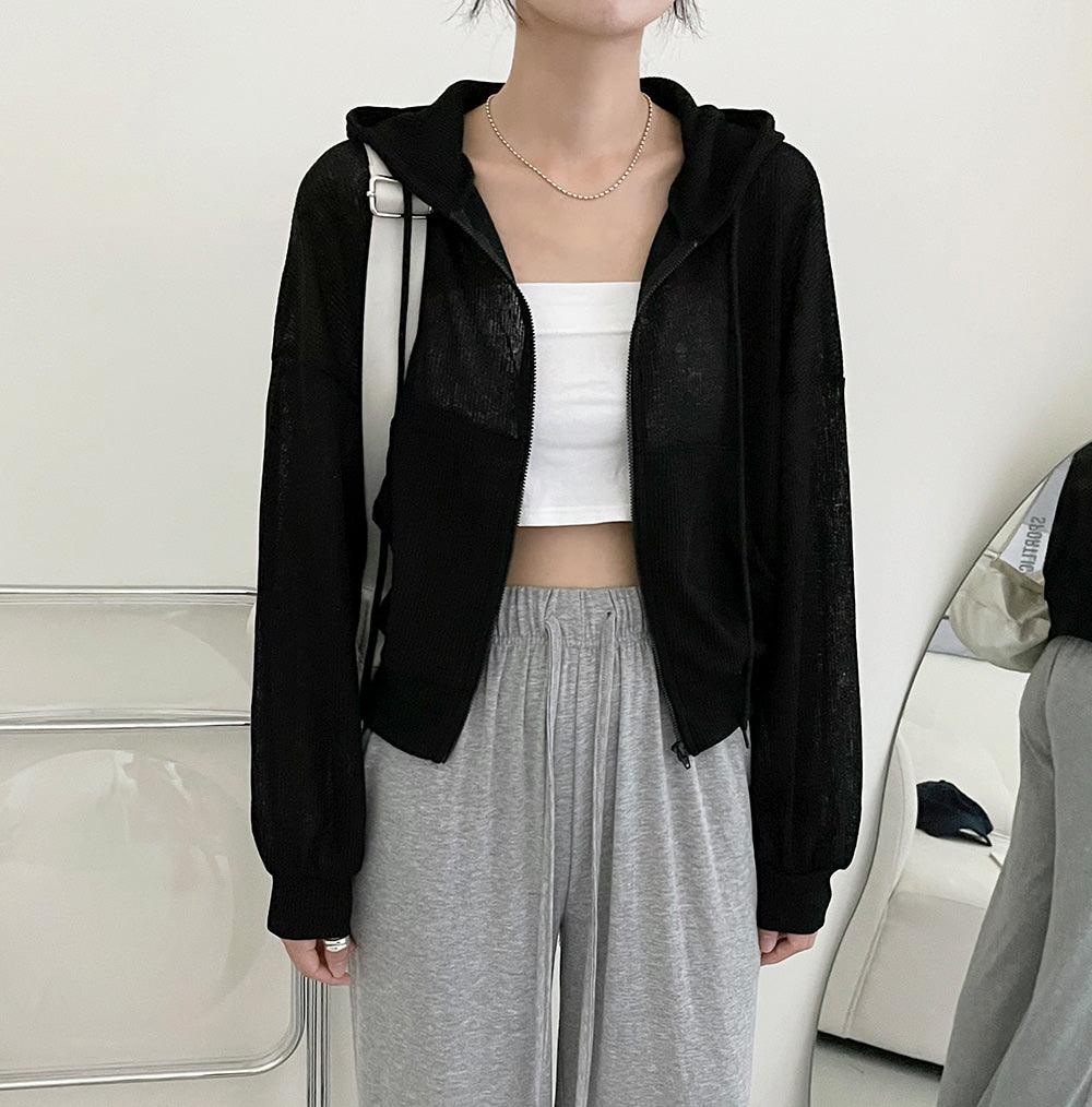 【現貨ivory/清爽料】韓製薄棉紗連帽外套<KR> - IKIMSTORE