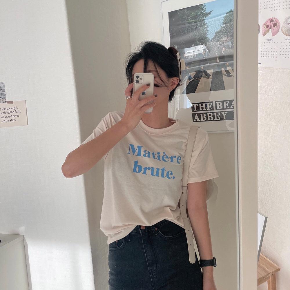 Matière brute.字母短袖T恤<KR> - IKIMSTORE