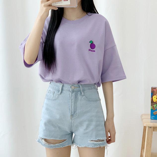 🇰🇷韓製水果刺繡短袖T恤<KR> - IKIMSTORE