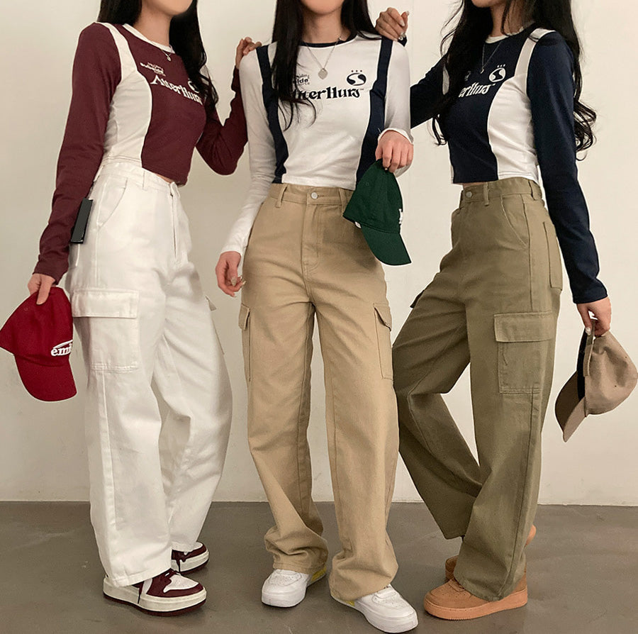【3種長度】美式復古寬版工裝長褲(S-2XL)